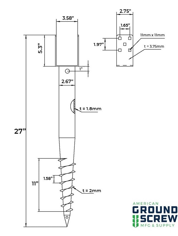 American Ground Screw U-Model