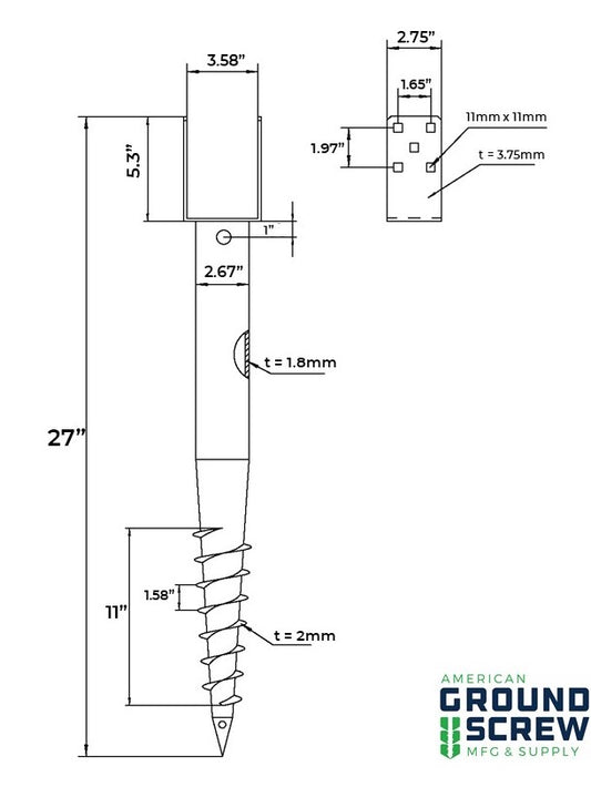 American Ground Screw U-Model